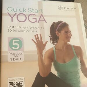 GAIAM Quick Start Yoga DVD with Mint Green Accents